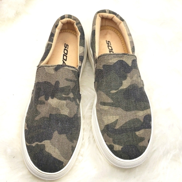 SODA Hike Flat Slip On Double Layer Foam Padded CAMO sneakers 5.5 - Picture 3 of 7